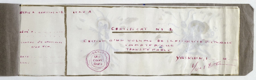  Yves Klein Checkbook: Certificate No. 1, assignme 3