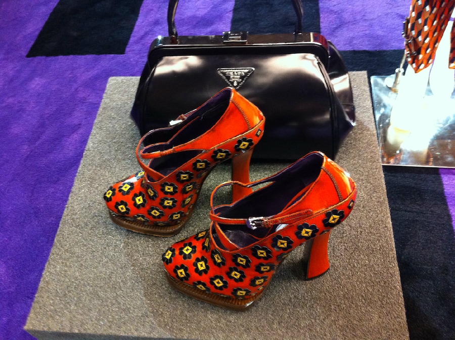 Flower appliqué shoes at Prada Womenswear A/W12 17