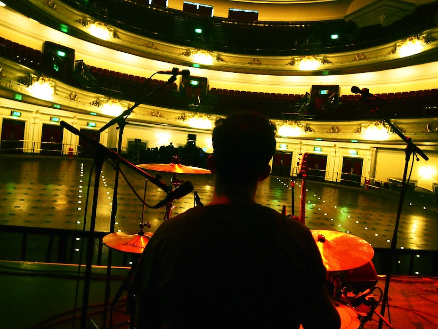  Alex sound checking the kit at Usher Hall, Edinbu 4
