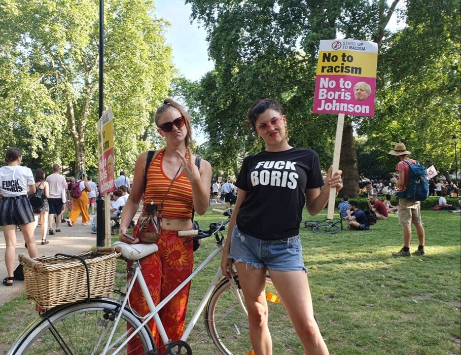 a-blm-protester-faced-arrest-for-wearing-a-fuck-boris-t-shirt-dazed