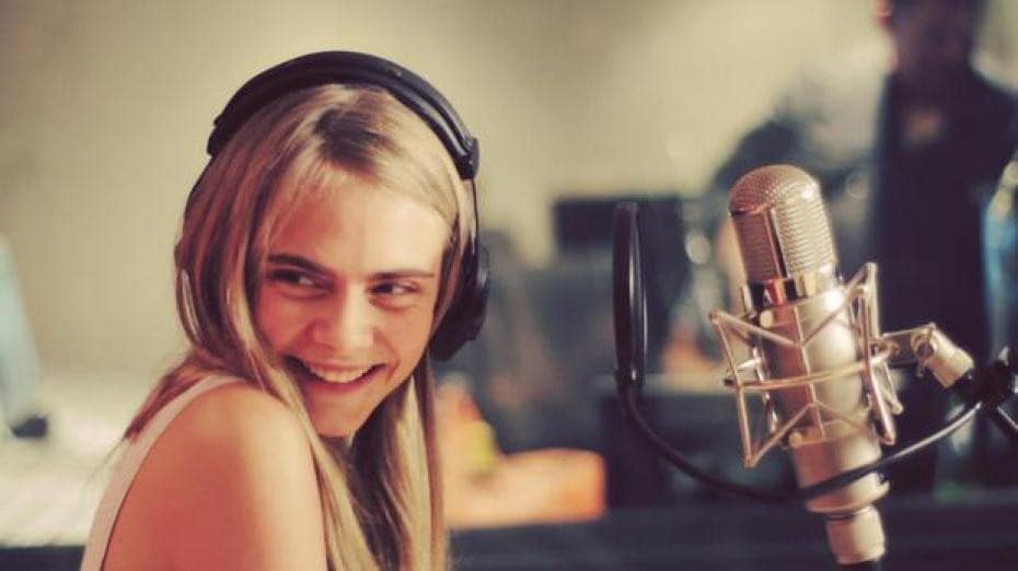 Cara Delevingne recording studio