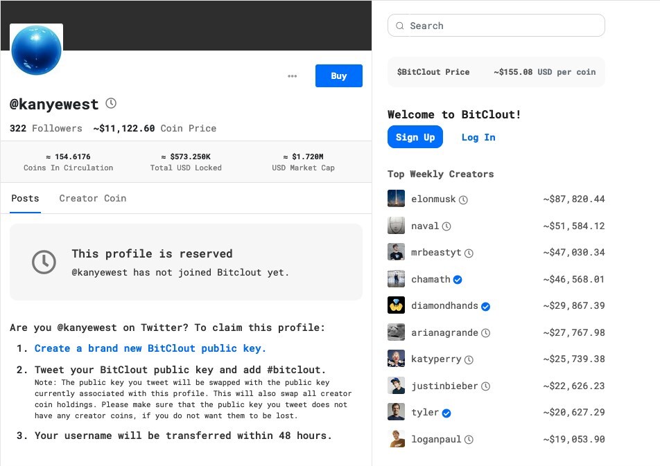 BitClout Kanye