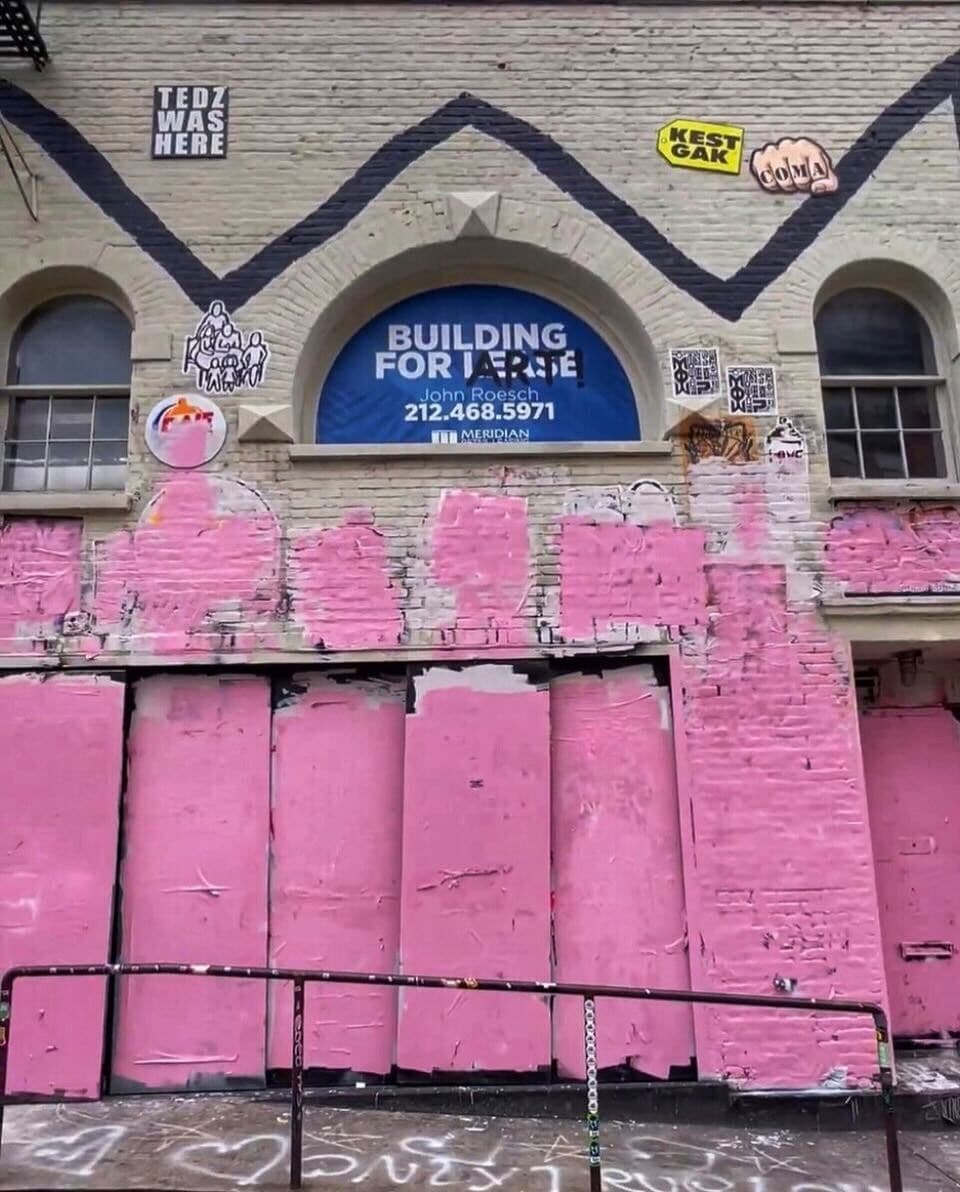 Jean-Michel Basquiat's studio, covered in pink